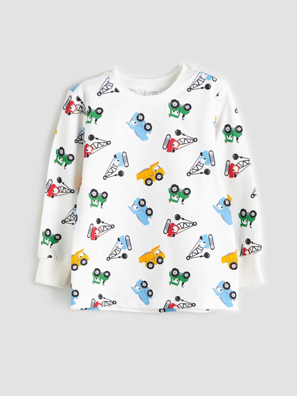 Boys' Long Sleeve Printed Crew Neck T-Shirt Set