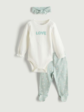 Floral Print Baby Girl T-Shirt and Leggings Set