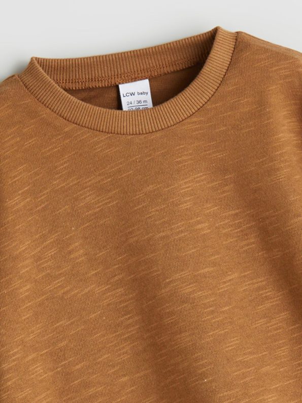 Boys' Printed Crew Neck Baby Romper