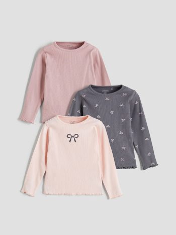 Self-Patterned Baby Girl Ankle Socks