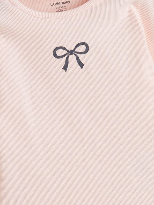 Self-Patterned Baby Girl Ankle Socks