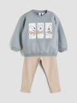 Mickey Mouse Printed Baby Boy Sweatshirt and Pants Set