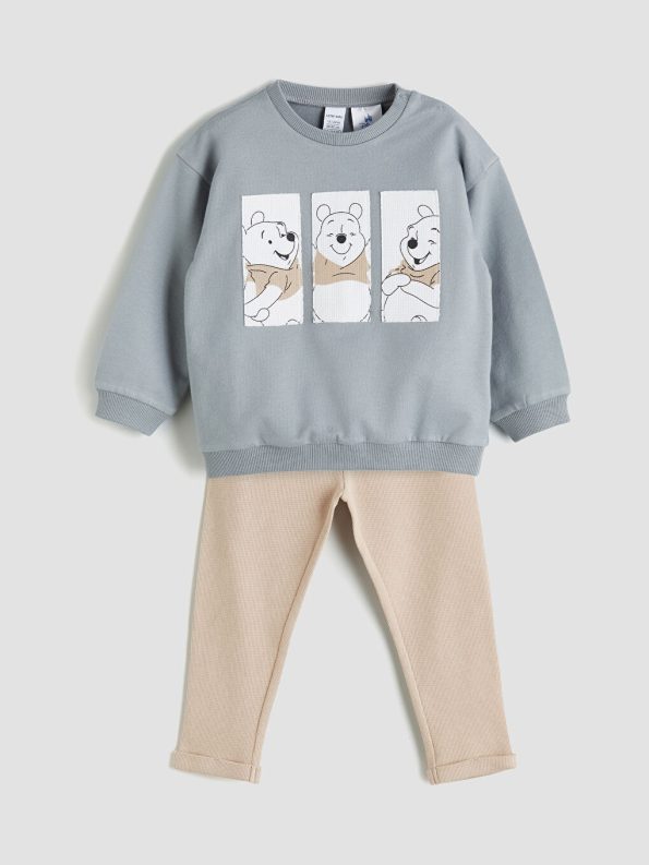 Mickey Mouse Printed Baby Boy Sweatshirt and Pants Set