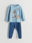 Boys' Printed Crew Neck Sweatshirt and Pants Set