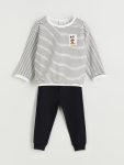Winnie the Pooh Print Long Sleeve Crew Neck Sweatshirt and Jogger Set for Boys