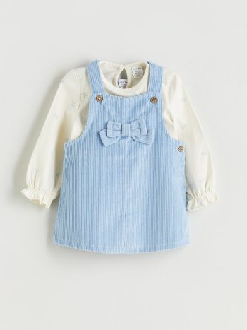Floral Baby Dress with Matching Tights Set