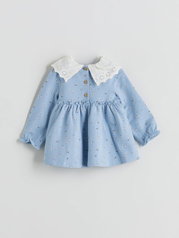 Velvet Dress and T-Shirt Set with Bow Detail for Baby Girls