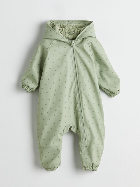 Hooded Printed Baby Girl Astronaut Jacket
