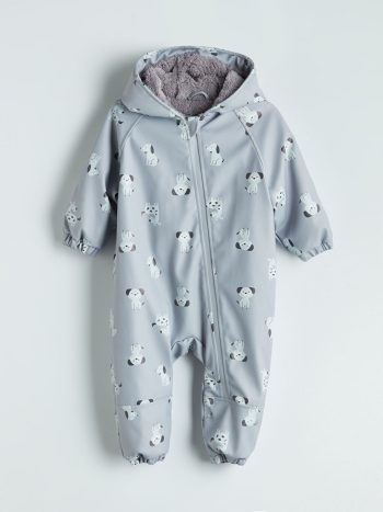 Boys' Long Sleeve Printed Bodysuit with Crew Neck