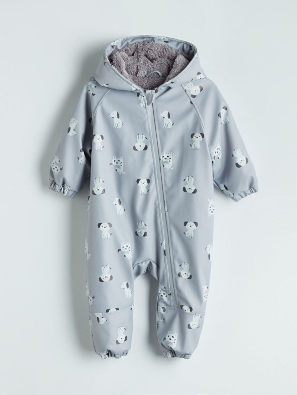 Boys' Long Sleeve Printed Bodysuit with Crew Neck
