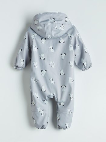 Boys' Long Sleeve Printed Bodysuit with Crew Neck