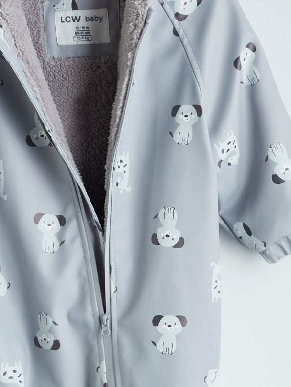 Boys' Long Sleeve Printed Bodysuit with Crew Neck