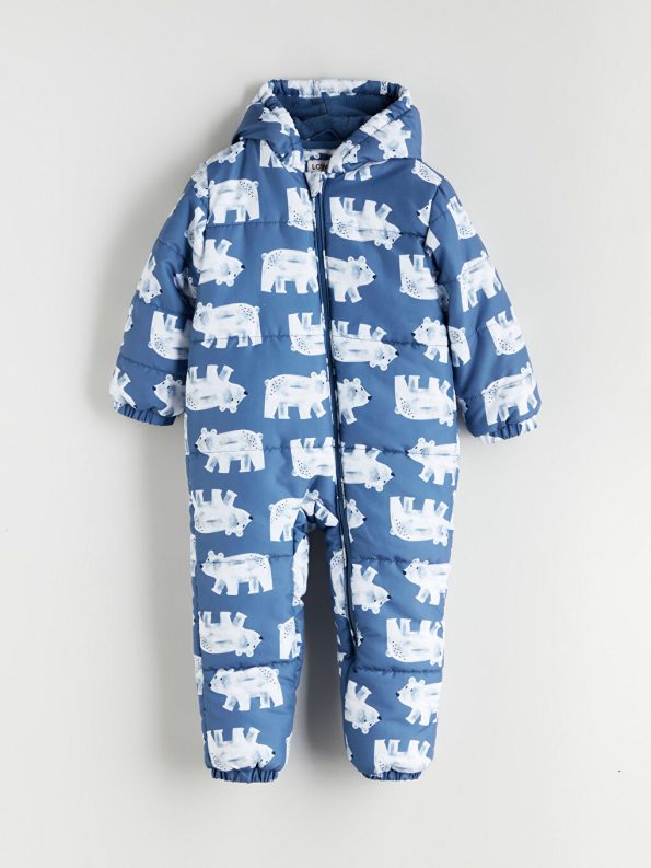 Hooded Printed Girl's Baby Astronaut Jacket