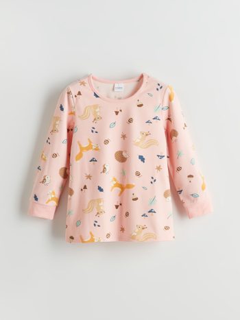 Girls' Thick Sweatshirt with Barbie Print and Crew Neck