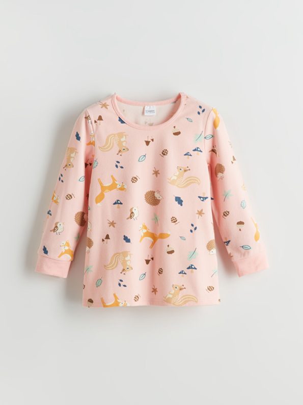 Girls' Thick Sweatshirt with Barbie Print and Crew Neck