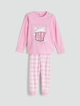 Girls' Thick Sweatshirt with Barbie Print and Crew Neck