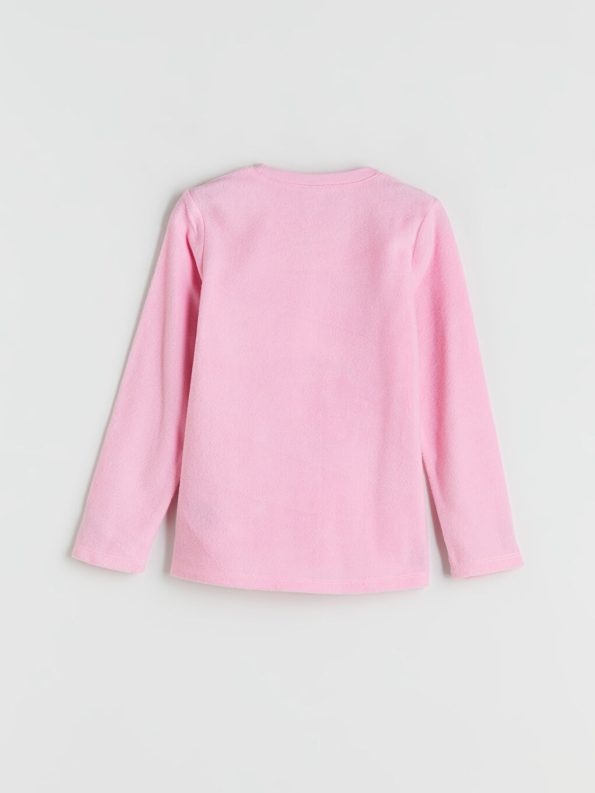 Girls' Thick Sweatshirt with Barbie Print and Crew Neck
