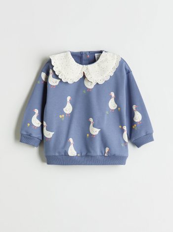 Girls' Bicycle Neck Sweatshirt and Leggings Set