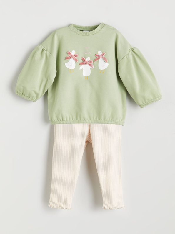 Elastic Waist Printed Leggings for Baby Girls
