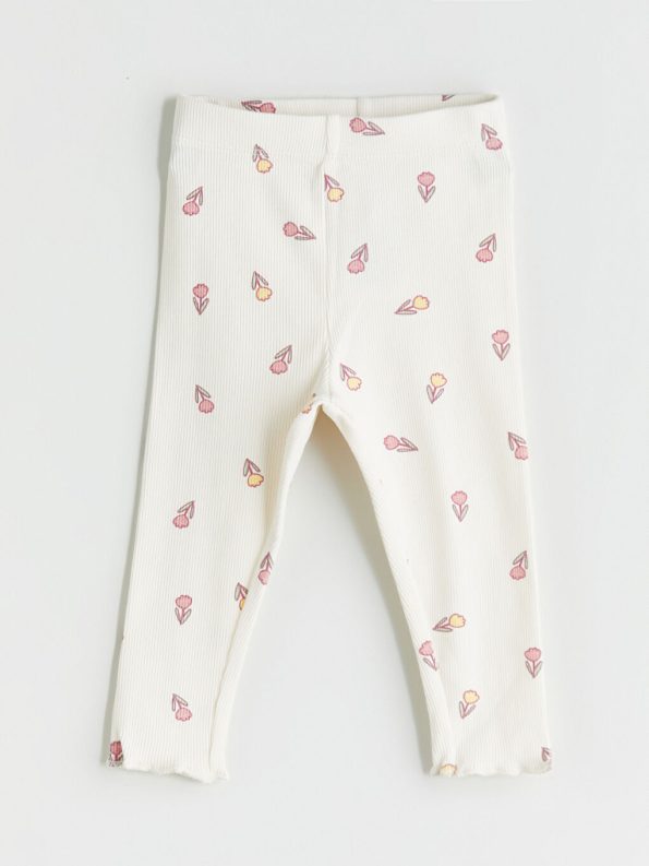 Floral Bike Neck Blouse and Leggings Set for Baby Girls