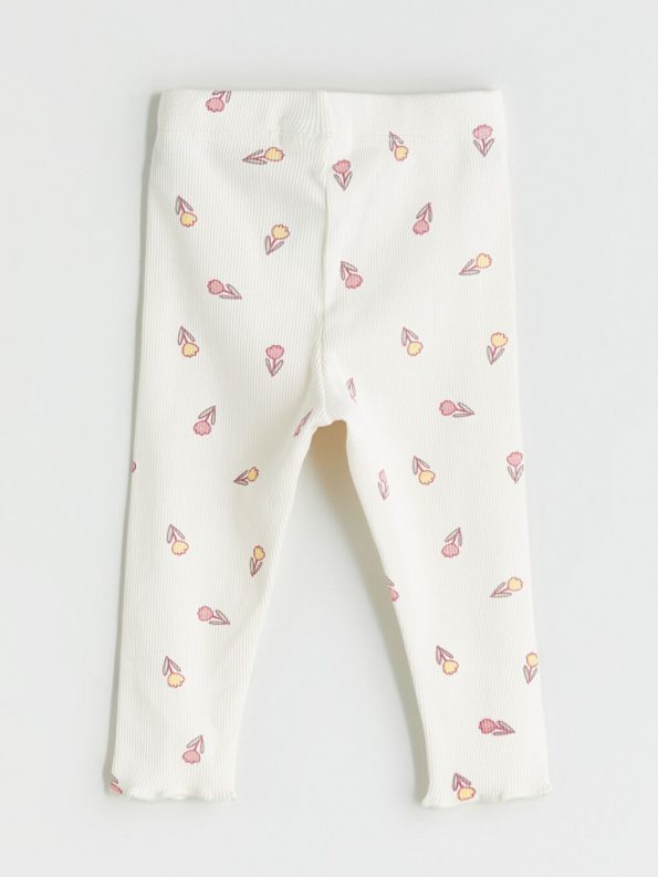 Floral Bike Neck Blouse and Leggings Set for Baby Girls