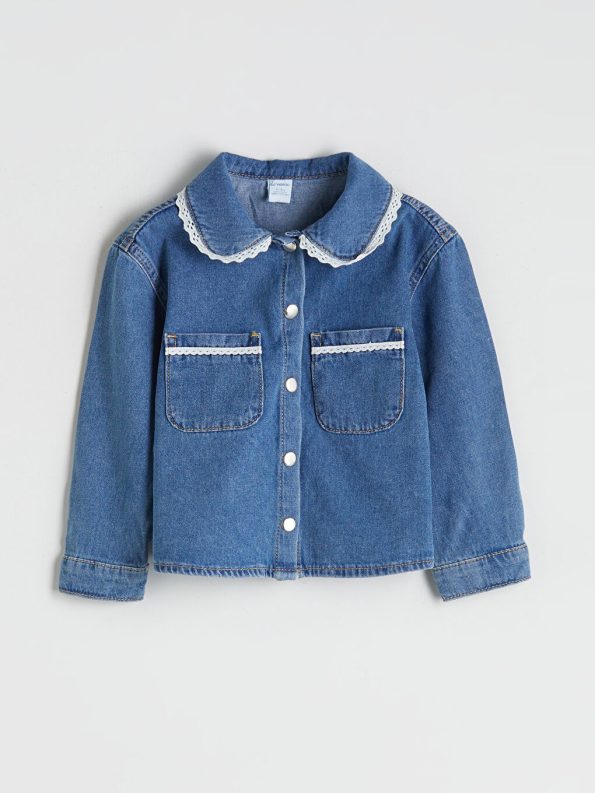 Flower Appliqué Girls' Denim Jacket