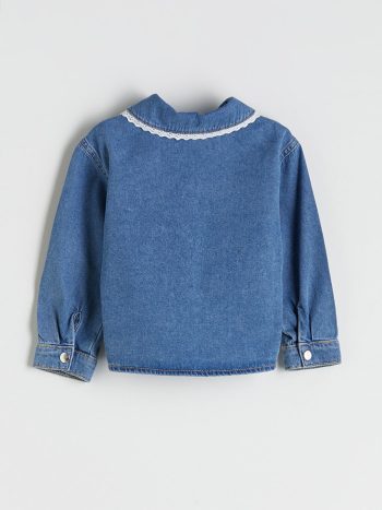 Flower Appliqué Girls' Denim Jacket