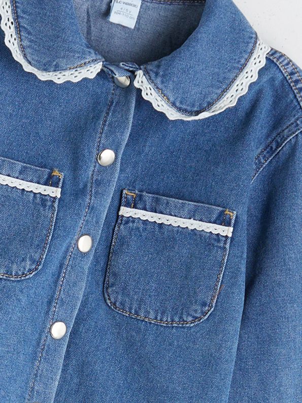 Flower Appliqué Girls' Denim Jacket
