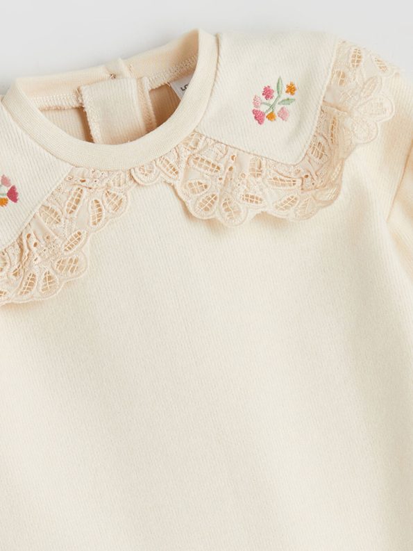Floral Peter Pan Collar Baby Girl Romper