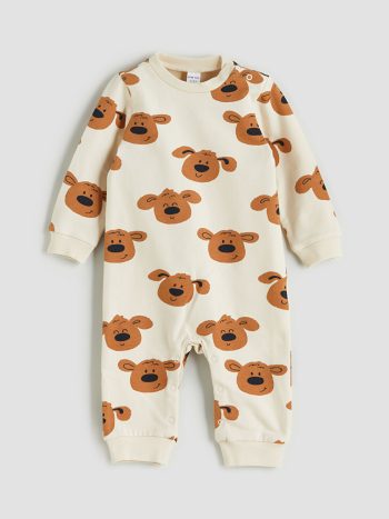 Boys' Long Sleeve Printed Crew Neck Sweatshirt and Pants Set