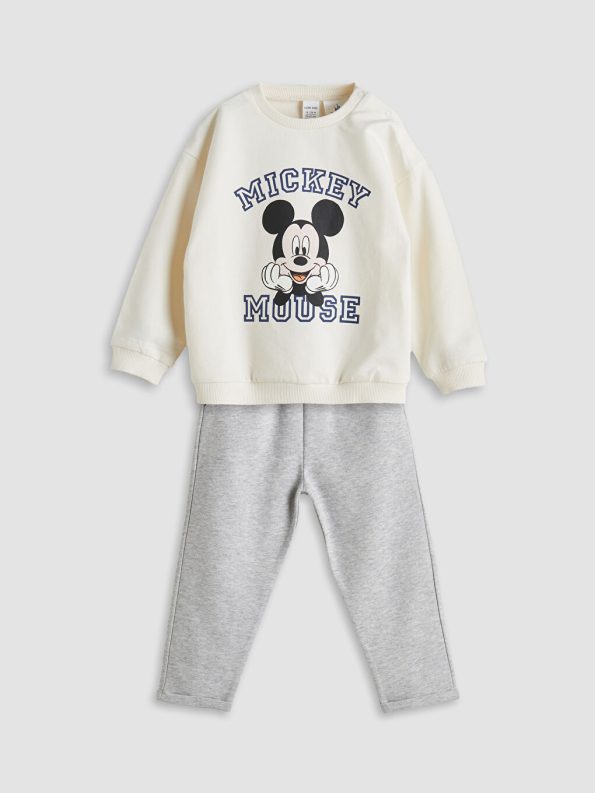 Mickey Mouse Printed Baby Boys' Sweatshirt and Jogger Set