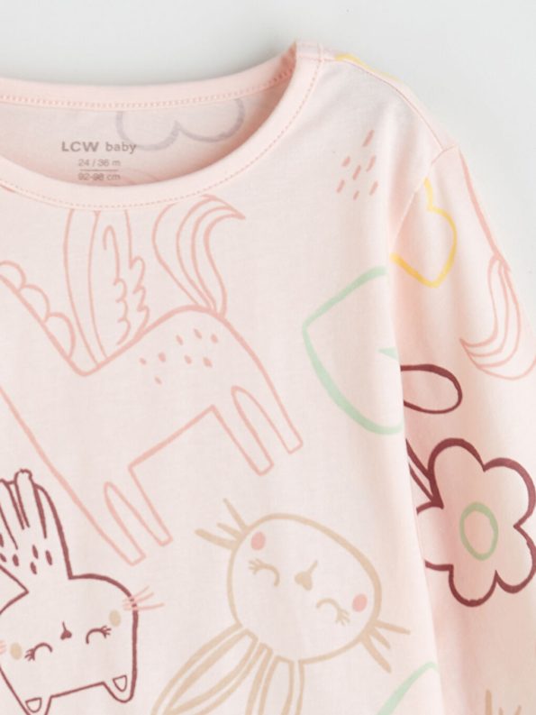Minnie Mouse Printed Girls' Sweatshirt and Leggings Set