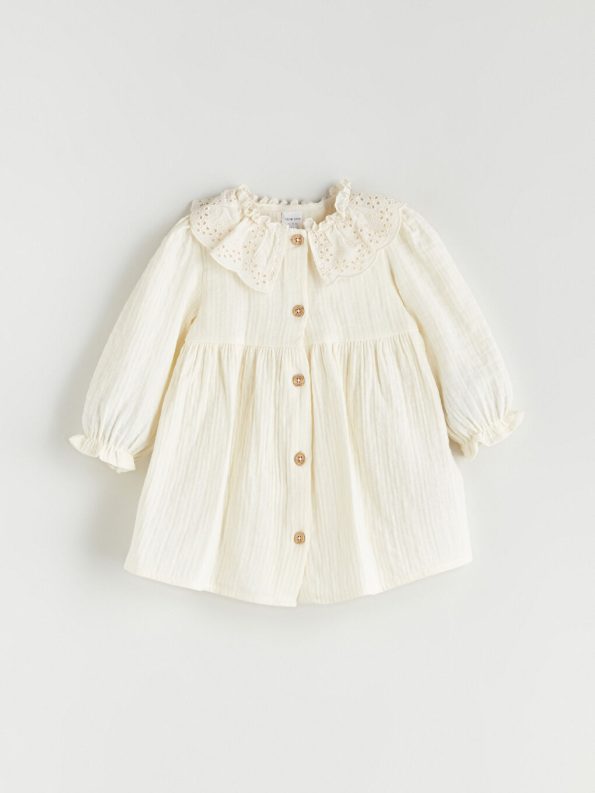Basic Round Neck Dress for Baby Girls