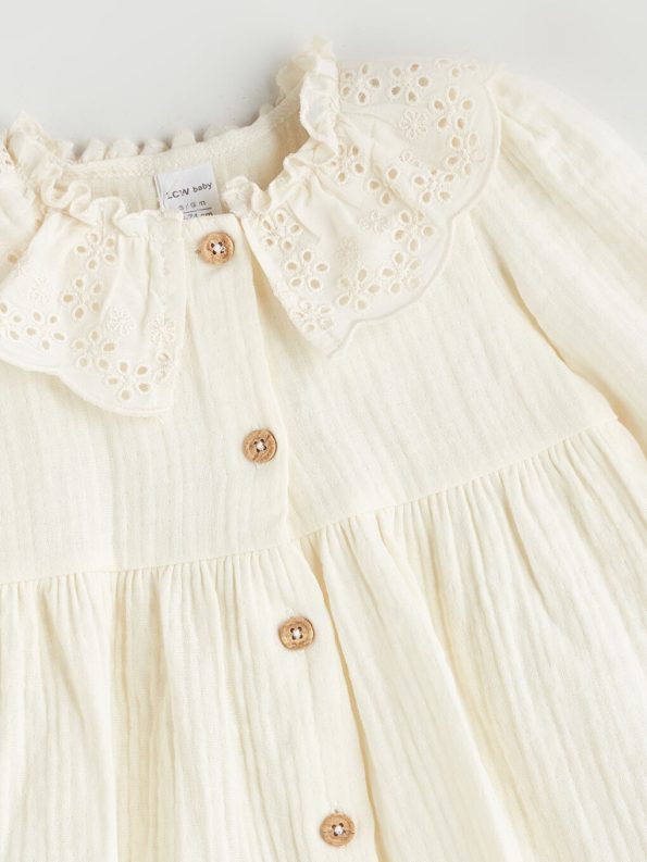 Basic Round Neck Dress for Baby Girls