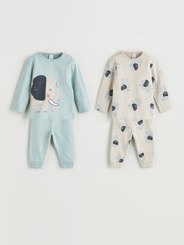 Mickey Mouse Printed Boys' Baby Sweatshirt and Jogger Set