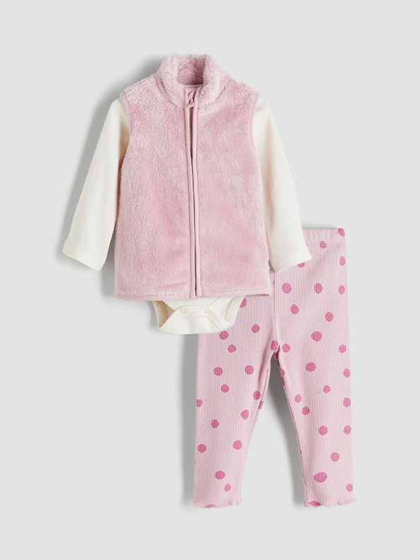 Basic Baby Girl Bodysuit and Leggings Set