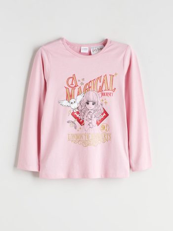 Girls' Thick Sweatshirt with Crew Neck