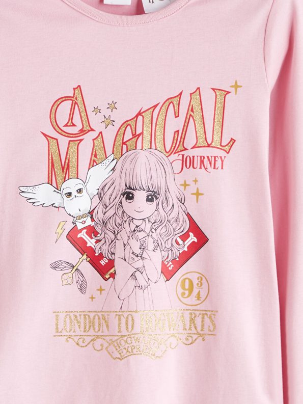 Girls' Thick Sweatshirt with Crew Neck