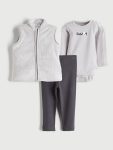 Striped Crew Neck Baby Boy Romper