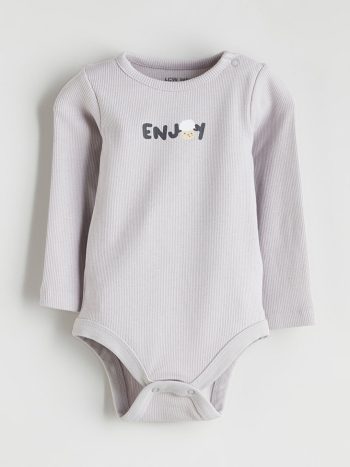 Striped Crew Neck Baby Boy Romper