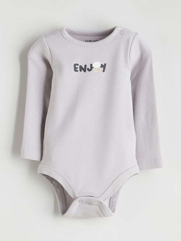 Striped Crew Neck Baby Boy Romper
