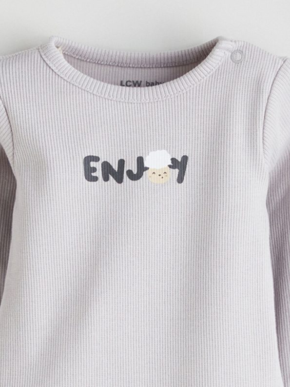 Striped Crew Neck Baby Boy Romper