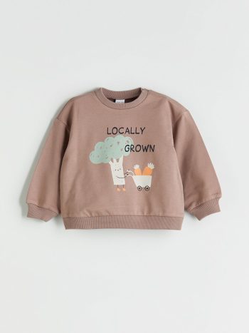 Long Sleeve Crew Neck Winnie the Pooh Printed Boys' Baby Sweatshirt and Jogger Set