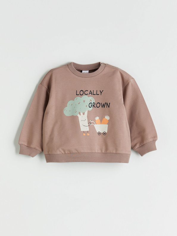 Long Sleeve Crew Neck Winnie the Pooh Printed Boys' Baby Sweatshirt and Jogger Set