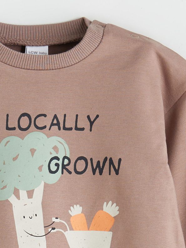 Long Sleeve Crew Neck Winnie the Pooh Printed Boys' Baby Sweatshirt and Jogger Set