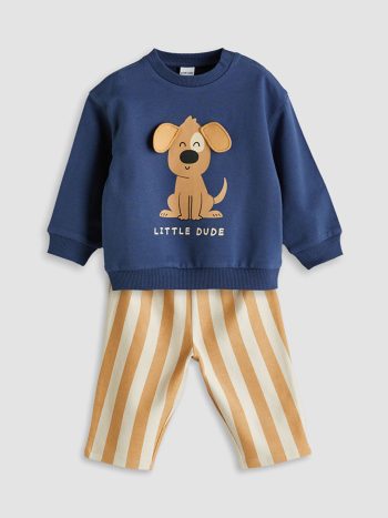 Printed Boys' Baby Sweatshirt and Jogger Pants Set