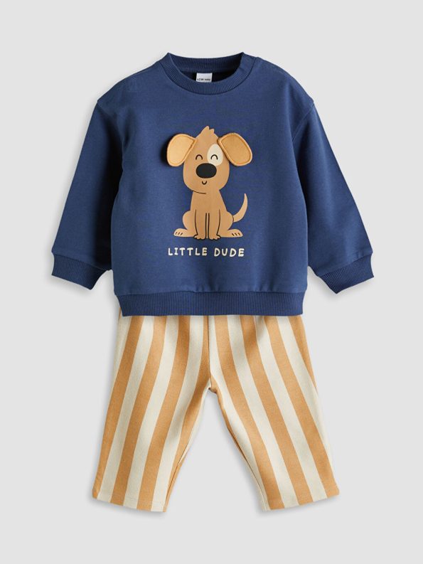 Printed Boys' Baby Sweatshirt and Jogger Pants Set