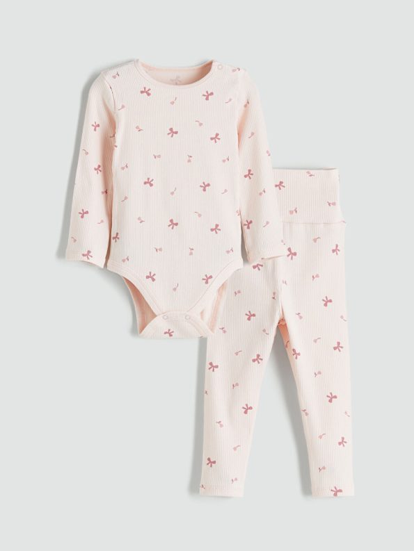 Floral Print Sweatshirt and Leggings Set for Baby Girls