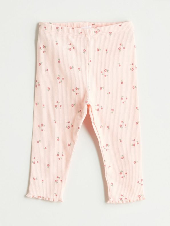 Floral Print Baby Girl Romper with Crew Neck