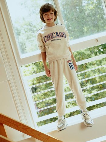Boys' Embroidered Elastic Waist Jogger Pants